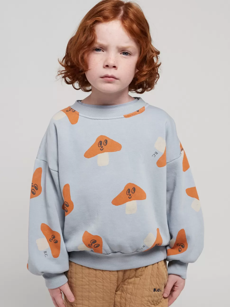 Store | Mr. Mushroom All Over Sweatshirt | Light Blue Man Truien + Vesten