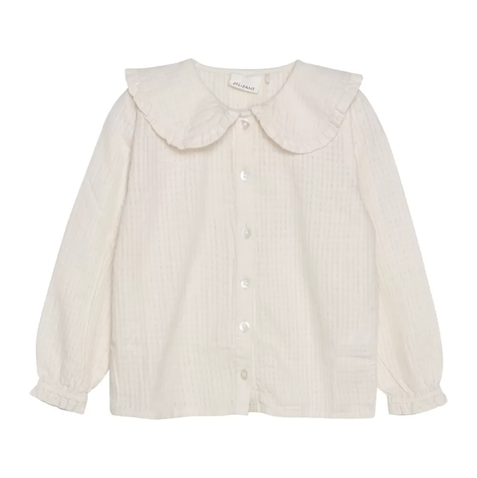 Online | Woven Blouse Collar | Sandshell Vrouw Shirts