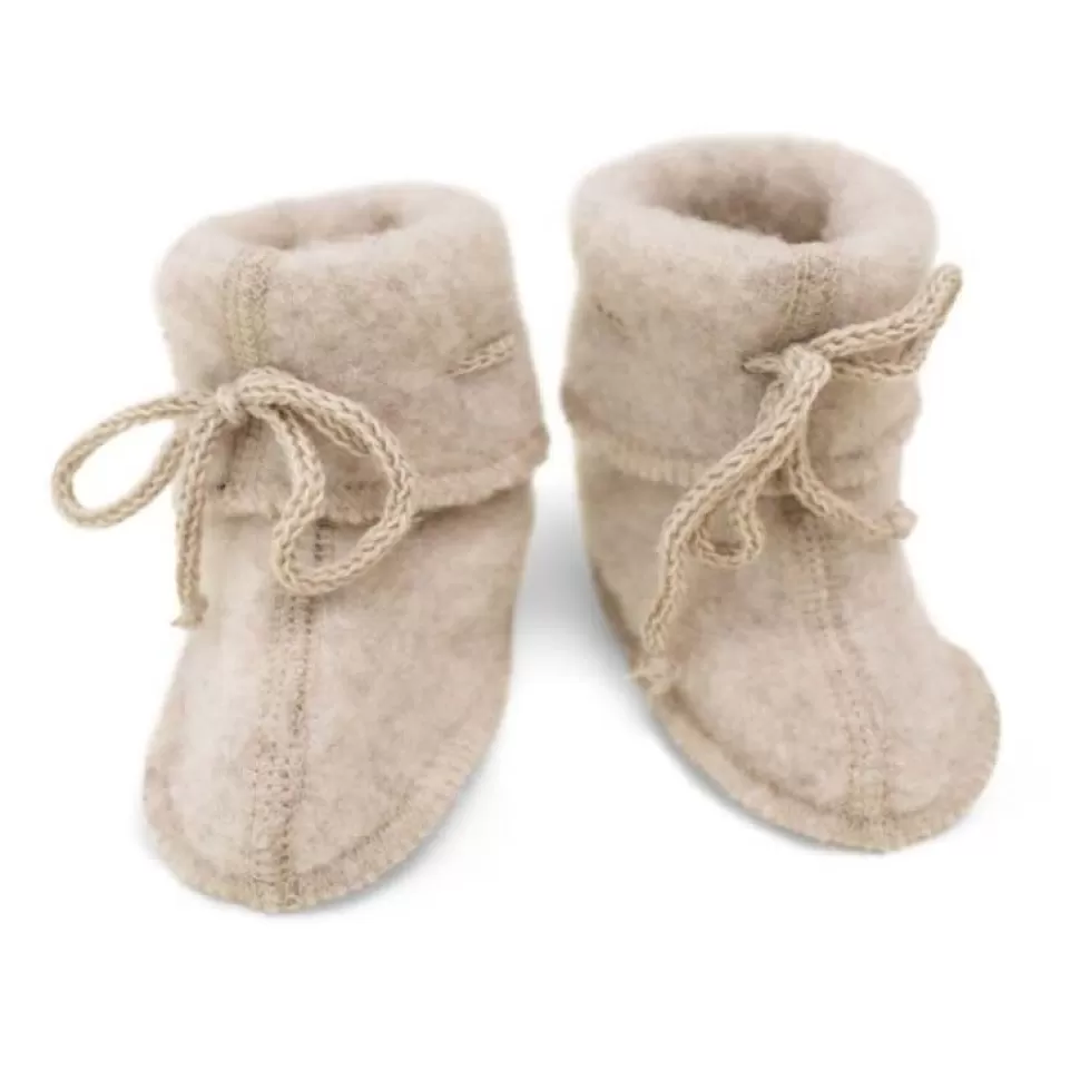 Online | Baby Booties | Slofjes Wol | Sand Melange Sloffen