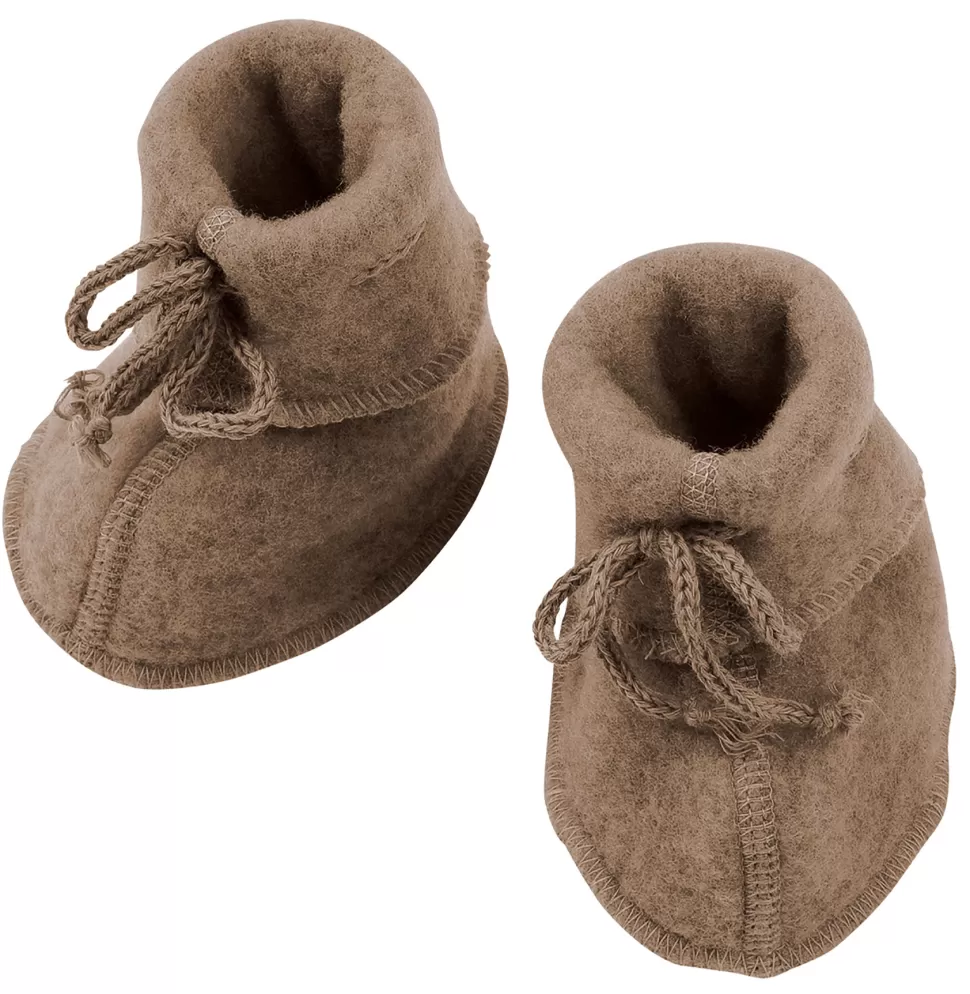 New | Baby Booties | Slofjes Wol | Walnoot Sloffen