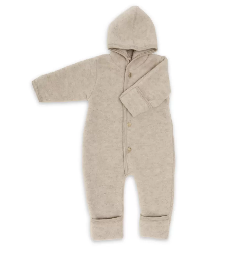 Clearance | Hooded Overall | Onesie Van Wol | Sand Melange Truitjes + Shirtjes