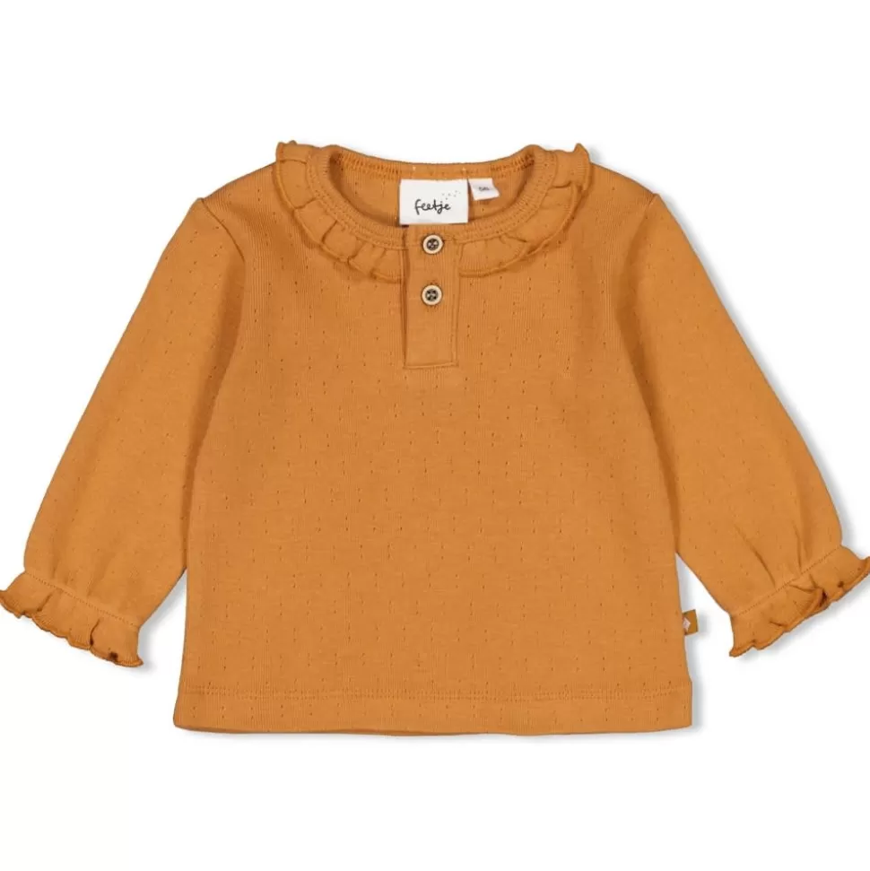 Hot | Longsleeve Ruches | Camel Truitjes + Shirtjes