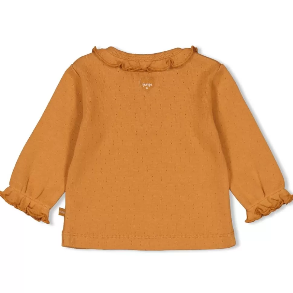 Hot | Longsleeve Ruches | Camel Truitjes + Shirtjes