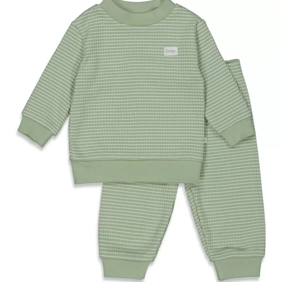 Flash Sale | Wafel Pyjama | Groen Melange Pyjama'S + Ondergoed