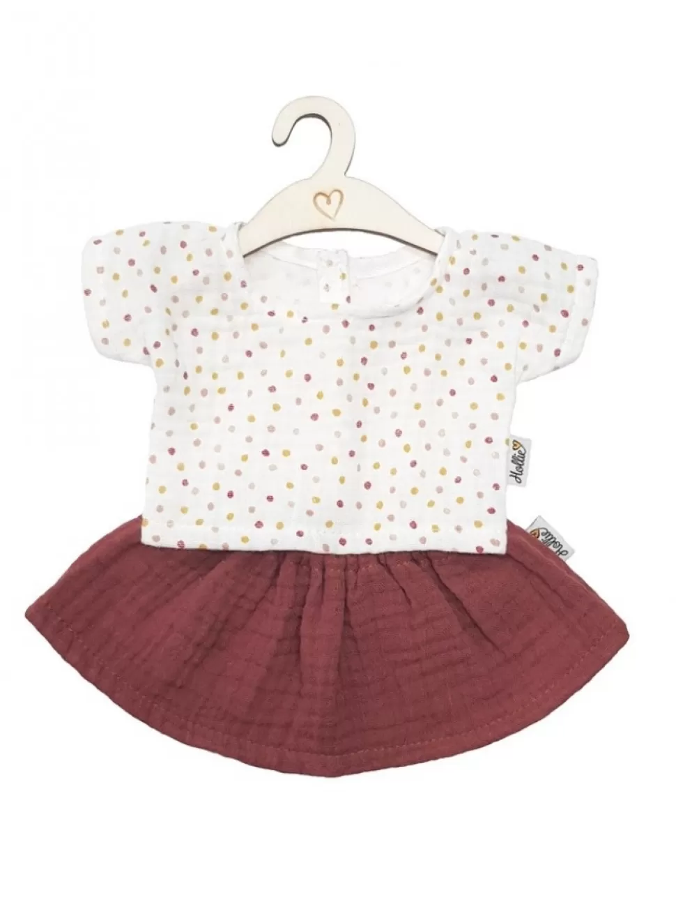 Store | Poppen Rok En Shirt | Blush Sweet Dots Poppenkleding