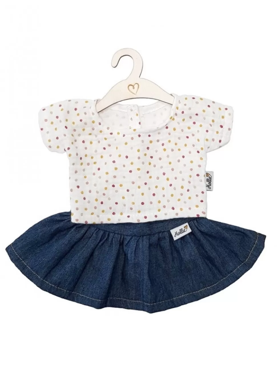 Outlet | Poppen Rok En Shirt | Jeans + Dots Poppenkleding