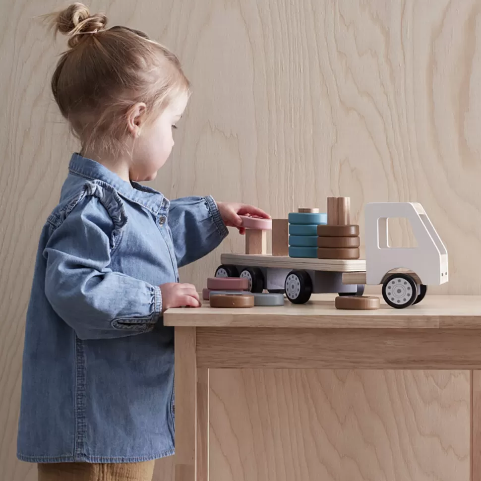 Flash Sale Kid'S Concept | Houten Vrachtwagen Met Ringen Aiden Voertuigen