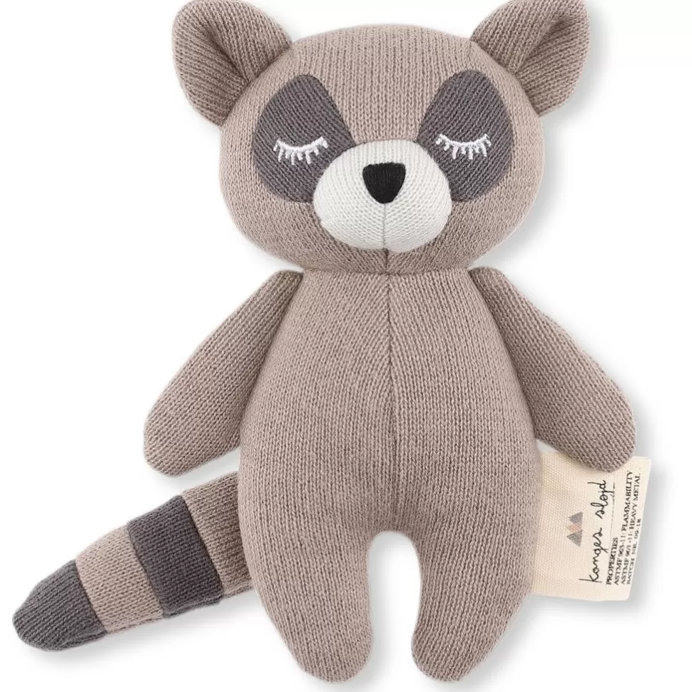 Online Konges Slojd | Mini Racoon | Knuffel Rammelaar Brown Baby Speelgoed