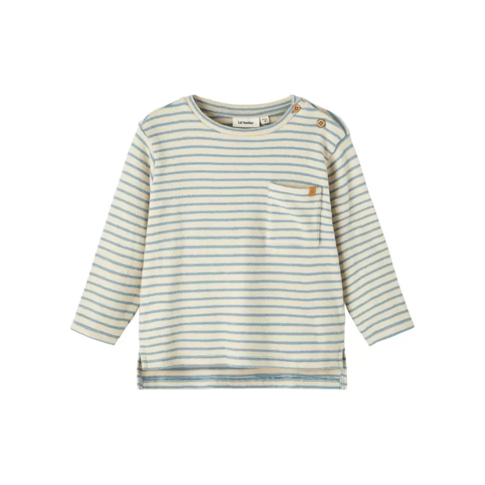 Clearance | Odo Loose Top Ls | Smoke Blue Man Shirts