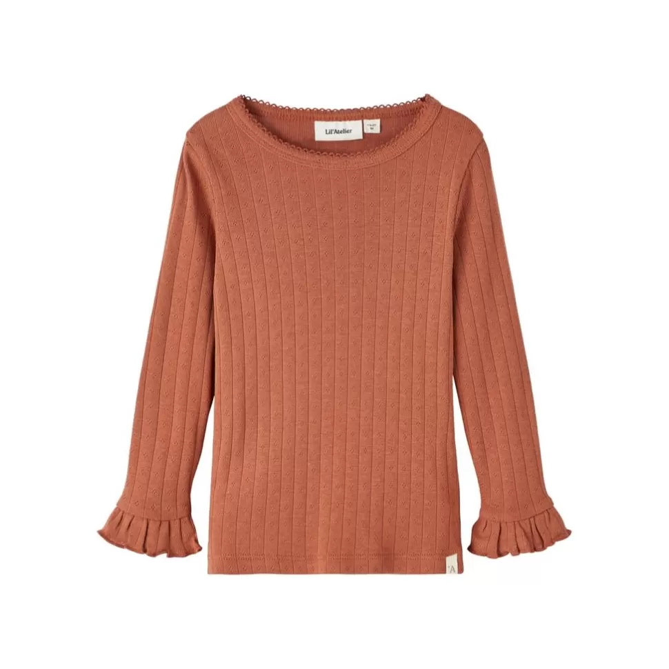 Hot | Rachel Slim Top | Longsleeve Baked Clay Vrouw Shirts