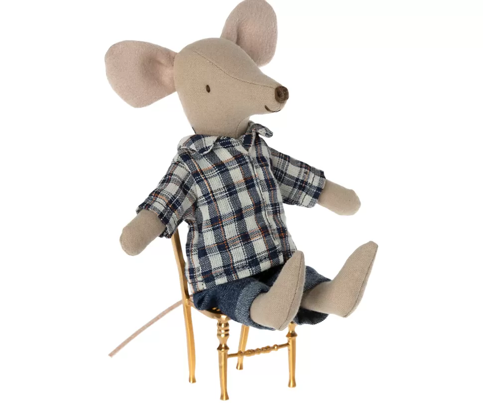 New | Dad Mouse | Papa Muis Met Geblokte Blouse Maileg