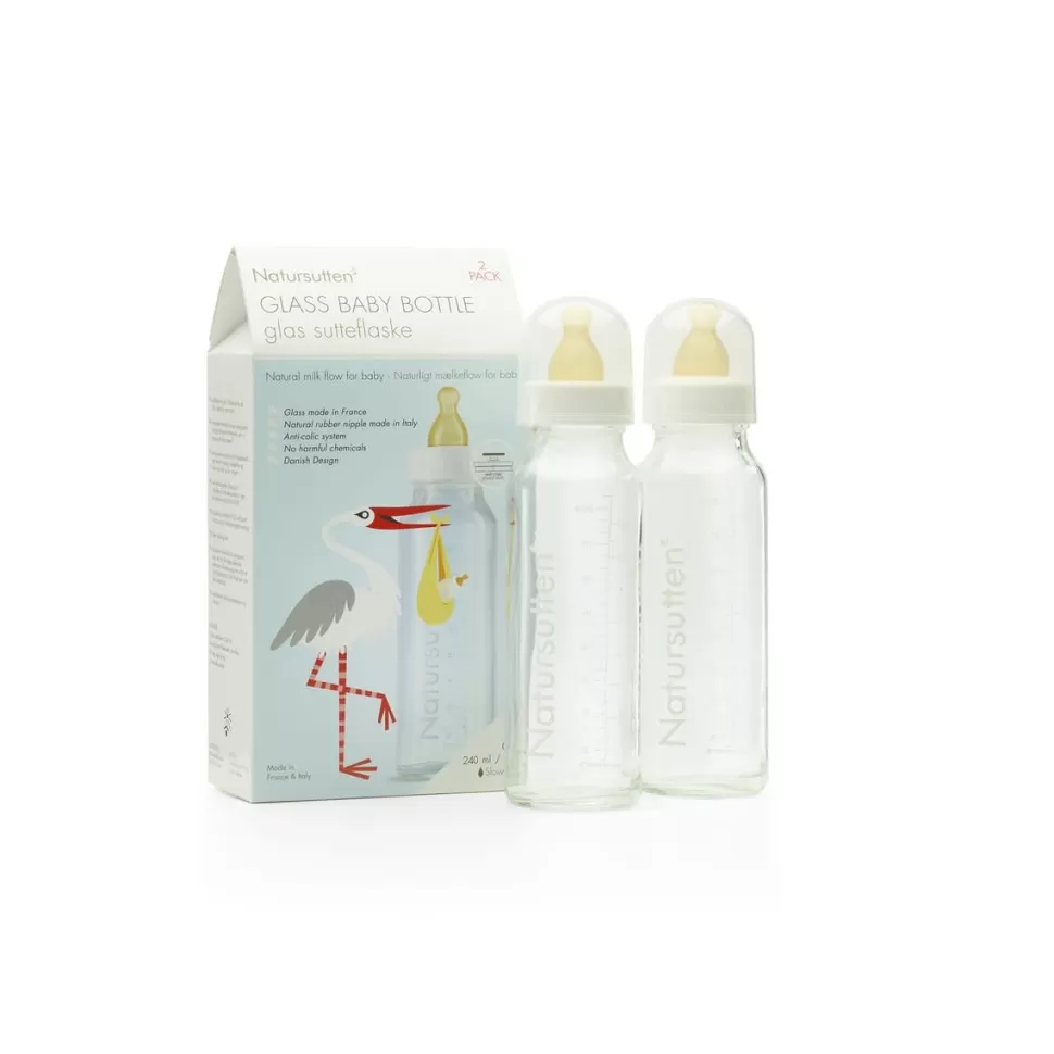 Hot | Glazen Baby Drinkflessen 240 Ml | Set Van 2 Eten + Drinken