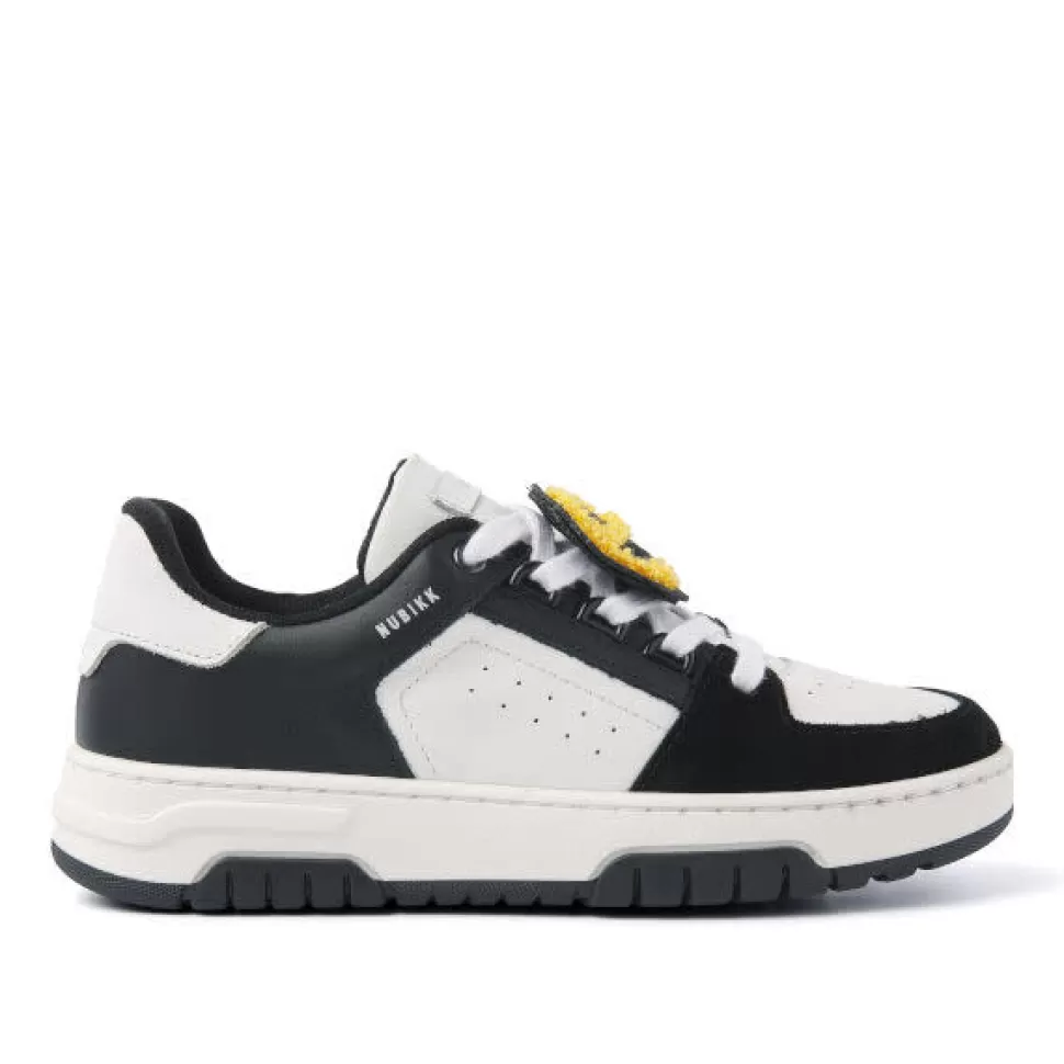 Sale | Basket Buxton Jr Sneakers | Black Leather-White Schoenen