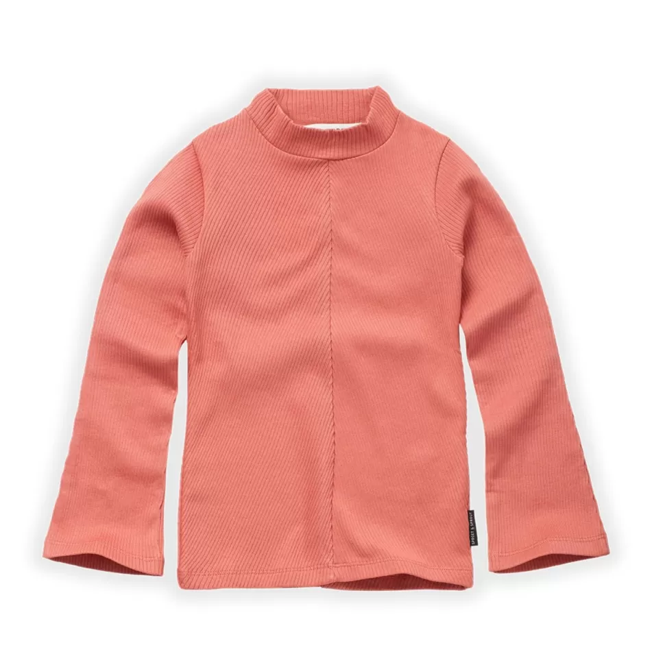 Fashion | Turtleneck Rib Longsleeve | Faded Rose Vrouw Shirts