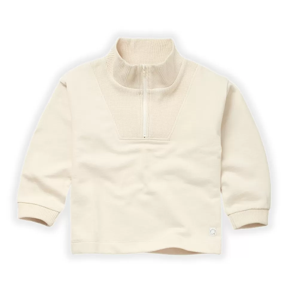 Discount | Zip Mock Sweatshirt Ivory Man Truien + Vesten