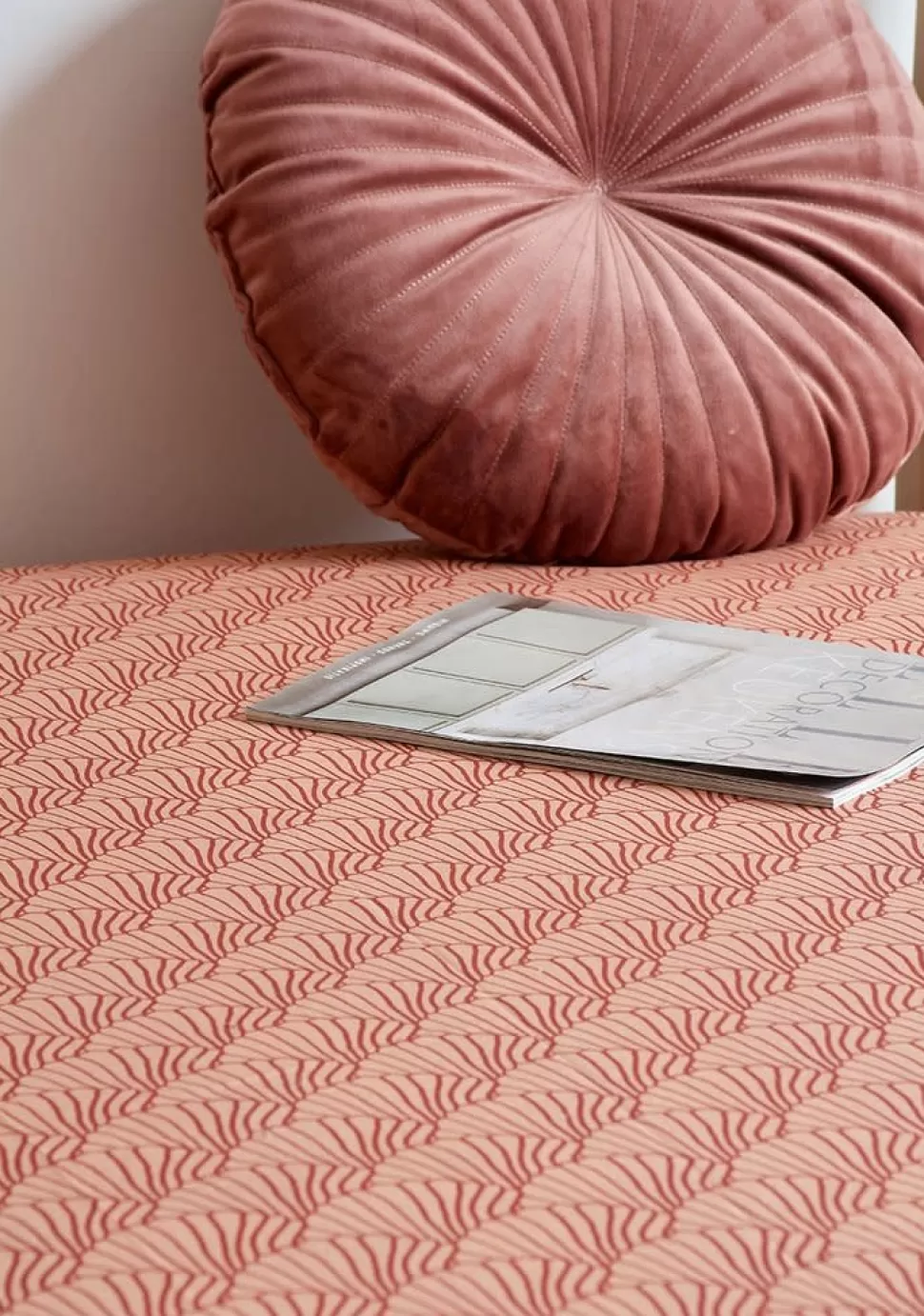 Outlet | Seashells Terracotta Pink + Burgundy | 90X200 Hoeslaken 1-Persoons Slapen