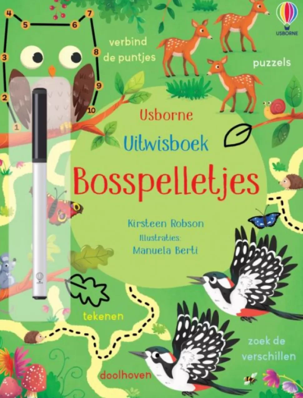 New Usborne Uitwisboek | Bosspelletjes Onderweg