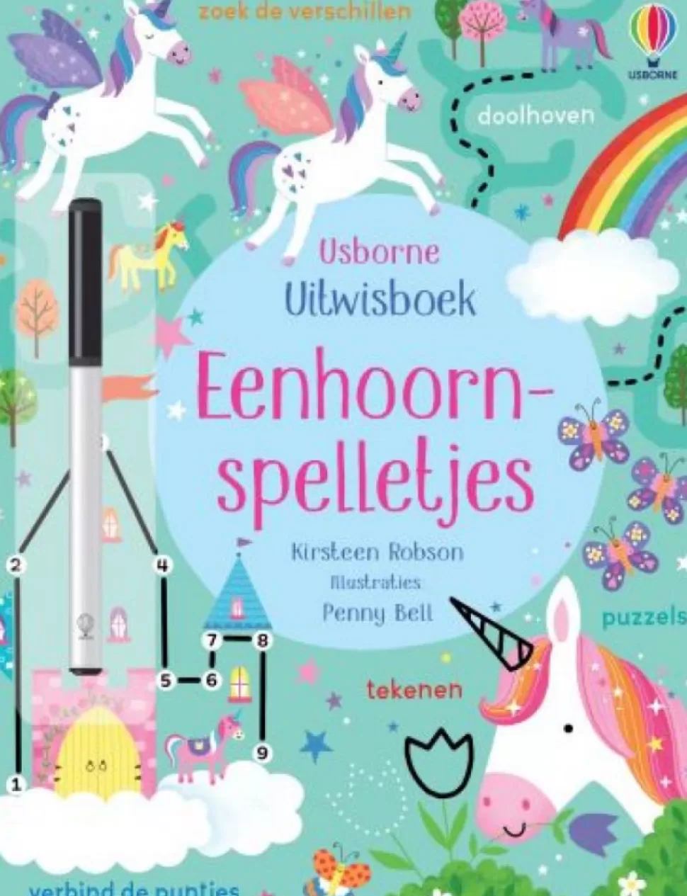 Outlet Usborne Uitwisboek | Eenhoornspelletjes Onderweg